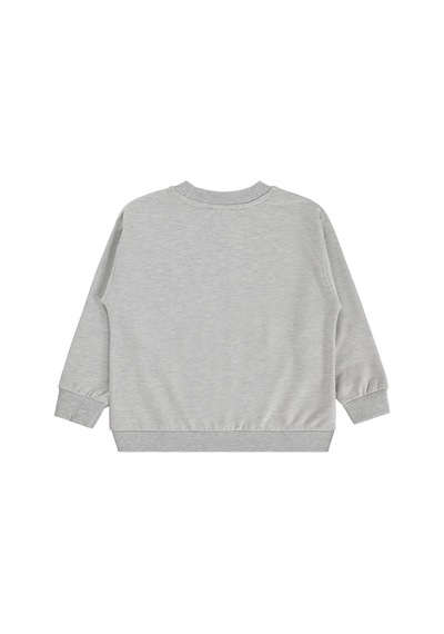 Civil Boys Erkek Çocuk Basic Sweatshirt Fırçalı 2 İp Uzun Kol Okul Kreş Ve Günlük Kullanım - Gri Grimelanj