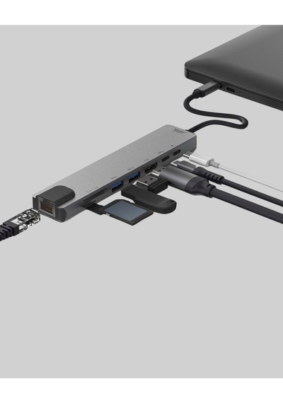 Alüminyum Kasalı Macbook Usb-c Hub 4k Hdmı, Usb 3.0, Sd/tf Kart Girişi, Pd Şarj Desteği