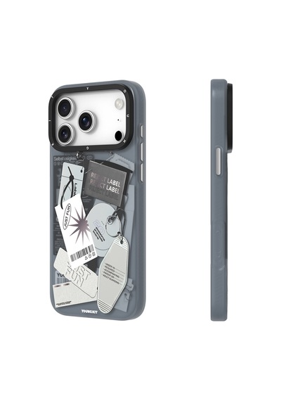 Apple Uyumlu iPhone 17 Pro  Kılıf M-safe Şarj Özellikli Youngkit Different Dimension Serisi Kapak Gri Gri