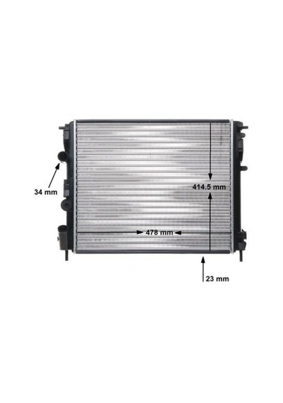 Radyatör - 669 - Clıo Iı-kng -logan-solenza-1.5dci-1.4-1.6 16v-1.9dtı Ac - Dpmıx-hb - Mek 480x415x34