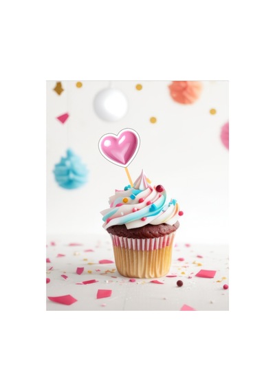 20 Adet Pembe Kalpler Pasta Kürdanı 5cm Cupcake Pasta Süsü Kurabiye Nişan Söz Kokteyl Bride To Be Diğer