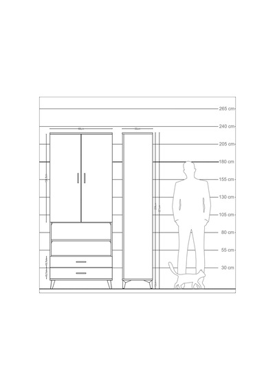 Arges Dolap 5 Raflı 2 Çekmeceli 2 Kapaklı 88x30x221 Aytaşı-antrasit Aytası