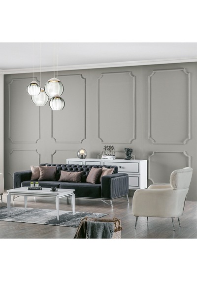 Weltew Home Mudanya Koltuk Takımı 3+1 Füme-krem