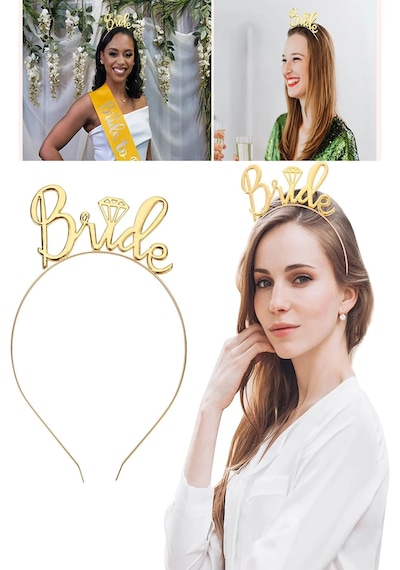 Bride To Be 2li Taç Ve Kuşak Set Bekarlığa Veda Partisi Gold Altın Tüm Yaşlar
