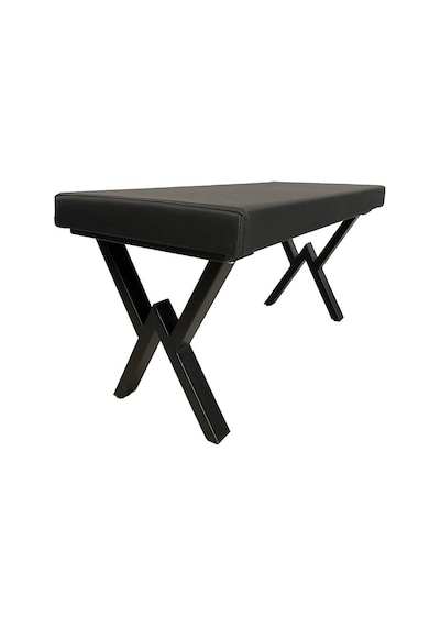 Iremmetal Sırtsız Bank Puf Bench Siyah Deri