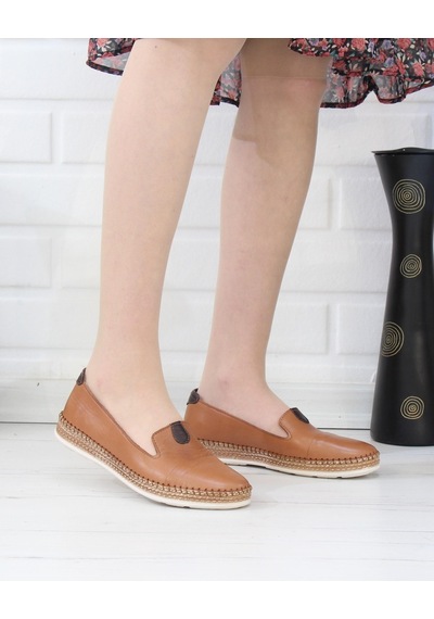 Nesil Shoes Syg P01 Taba Hakiki Deri Kadın Ayakkabı-taba Taba