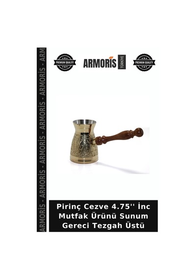 Pirinç Cezve 4.75'' İnc Mutfak Ürünü Sunum Gereci Tezgah Üstü Çok Renkli