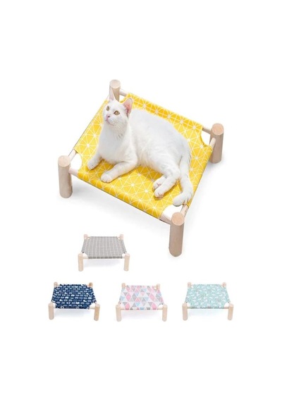 YCLSHOP Ayarlanabilir Kedi Hamak Yükseltilmiş Yatak Şezlong-SARI