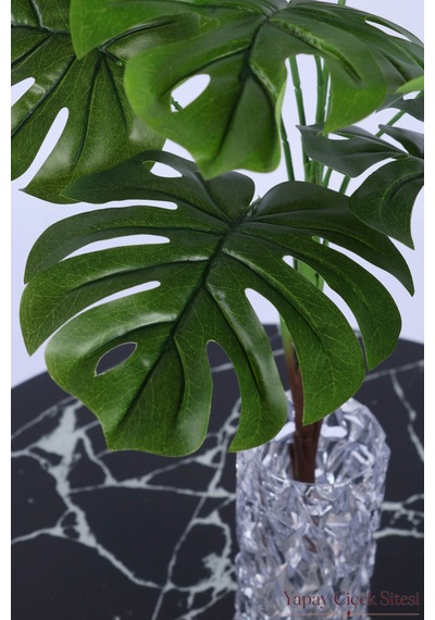 Yapay Çiçek Sitesi Yapay Monstera Deve Tabanı 9 Dal Dekor Bitkisi 70 Cm Yeşil