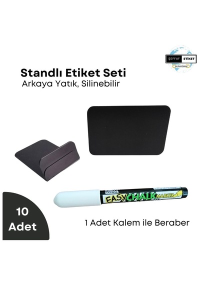 10 Adet Dekoratif Etiket Seti Vitrin Etiket Fiyat Etiketi Siyah