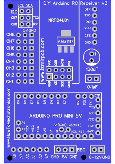 Arduino Tabanlı Radyo Kontrol Alıcı Devresi Rc Kontrol Alıcı V2.0