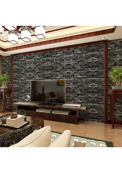 Nw60 Gri Taş Desen Kendinden Yapışkanlı Duvar Paneli (516129797)