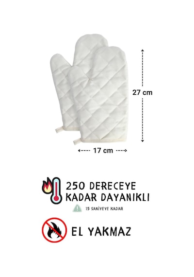 Simple 3lü Set Ayar Askılı Cepli Mutfak Önlüğü Seti 2 Eldiven Şef Garson Kafe Aşçı Barista Bej