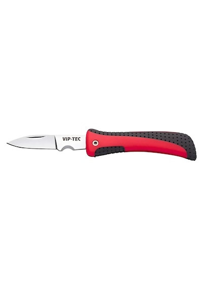 Vip-tec Vt875182 Katlanabilir Elektrikçi Kamp Bıçağı Kırmızı