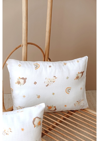 Esti Baby 2 Adet Desenli Müslin Bebek - Çocuk Yastık Kılıfı %100 Pamuk 45x35 CM