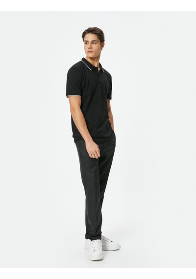 Koton Polo Yaka Tişört Slim Fit Düğmeli Kısa Kollu Biyeli Siyah 4sam10162mk Siyah Koton Polo Yaka Tişört Slim Fit Düğmeli Kısa Kollu Biyeli Siyah 4sam10162mk Siyah
