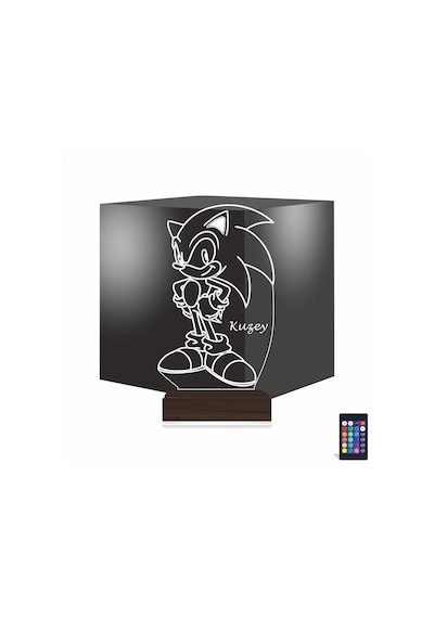 Luvivia Sonic Çocuk Odası Hediye Kişiye Özel 3d Lamba - Masa Gece Lambası Şeffaf
