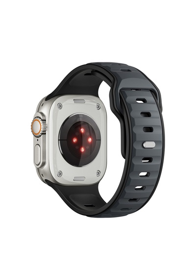 Watch Ultra 49mm F10t Krd-135 Silikon Kordon Strap Kayış - Açık Yeşil-gri