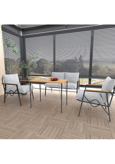 Doruk Home Balkon, Bahçe, Cafe, Metal Koltuk Takımı, Bahçe Takımı , Çay Seti, 2 1 1 Açık Gri Masa Doruk Home Balkon, Bahçe, Cafe, Metal Koltuk Takımı, Bahçe Takımı , Çay Seti, 2 1 1 Açık Gri Masa