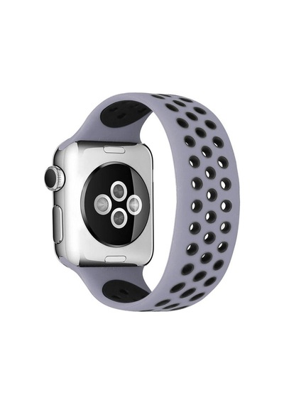 Watch 38mm Ayarlı Delikli Silikon Kordon - Gri-siyah - 100 Diğer 43817210