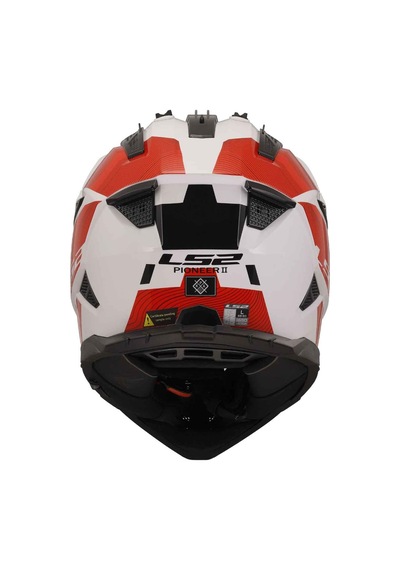 Ls2 Pioneer 2 Hill Kros Motosiklet Kaskı Beyaz - Kırmızı