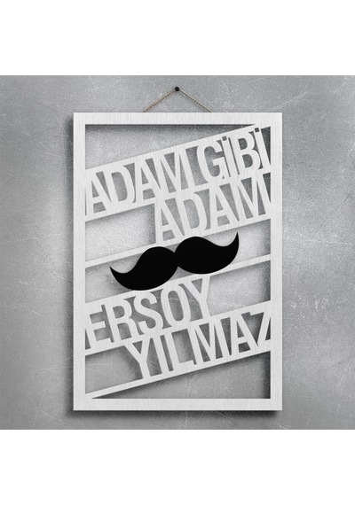 Kişiye Özel İsimli Adam Gibi Adam Ahşap Duvar Panosu - 2