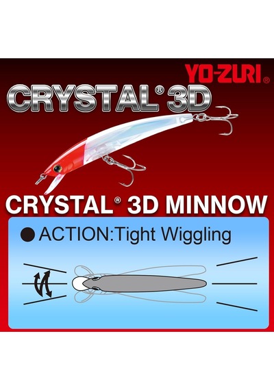 Ayrex Yo-zuri Crystal 3d Minnow Floating Sert Balık, C4, 90 Mm