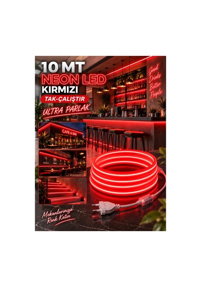 10 Metre Kırmızı Neon Led 220v Tak Çalıştır Ip65 Esnek Hortum Led Ultra Parlak İç Dış Mekan Dekoratif Aydınlatma Kırmızı - 920214632 Kırmızı 10 Metre Kırmızı Neon Led 220v Tak Çalıştır Ip65 Esnek Hortum Led Ultra Parlak İç Dış Mekan Dekoratif Aydınlatma Kırmızı - 920214632 Kırmızı