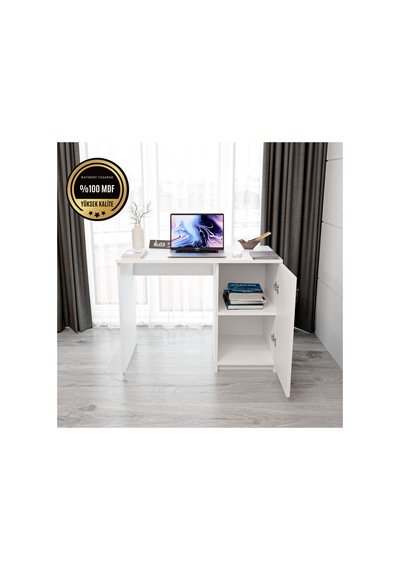 Matilda Çalışma Masası Kapaklı Modern Tasarım Beyaz Matilda Çalışma Masası Kapaklı Modern Tasarım Beyaz