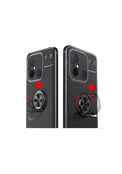 Redmi 12c Kılıf Tchs Ravel Silikon Kapak - Siyah-mavi Siyah-mavi