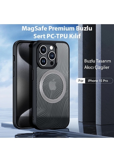 Dux Ducis iPhone Uyumlu 15 Pro Aimo Series Magsafe Premium Buzlu Sert Pc-tpu Kılıf- 5775 Mh-hs7366-3800