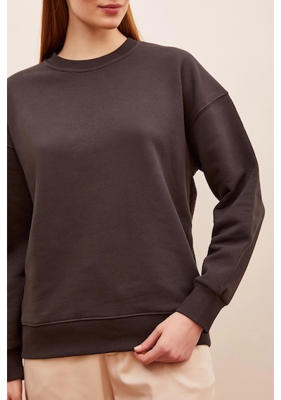 Never More Bisiklet Yaka Sweatshirt Antirasit