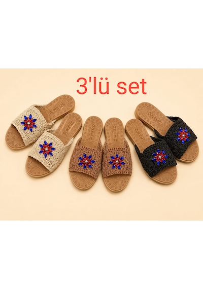 Mystilmoda 3'lü Paket Kadın Günlük Terlik Çeyiz Bohça Gelin Ev Misafir Dışarı Terliği Çok Renkli Mystilmoda 3'lü Paket Kadın Günlük Terlik Çeyiz Bohça Gelin Ev Misafir Dışarı Terliği Çok Renkli