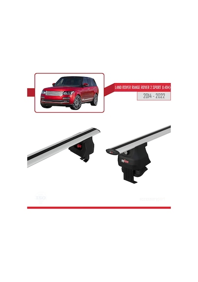 Land Rover Range Rover 2 Sport L494 2014-2022 Arası İle Uyumlu Ace-4 Ara Atkı Tavan Barı Gri