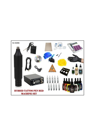 Xl-5320A Hybrıd Siyah Renk Tattoo Pen Dövme Makinası Seti - Mabuc