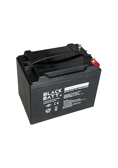 Black Batt 12v 100 Ah Elektrikli Bisiklet Aküsü Vrla Gel Battery 224 150 178 15.3 Kg Tse'li