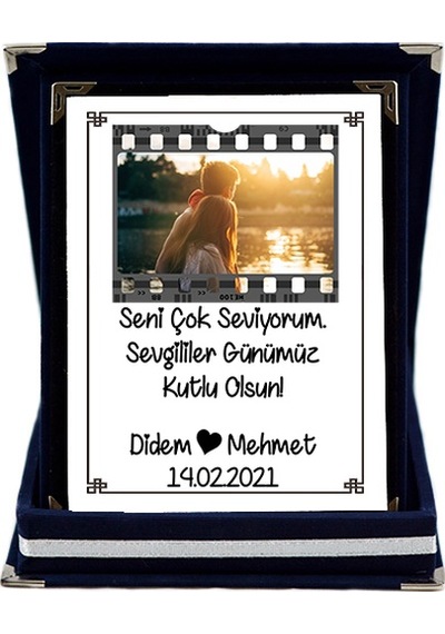 Erkeğe 14 Şubat Sevgililer Günü Hediyesi Fotoğraflı Isimli Plaket