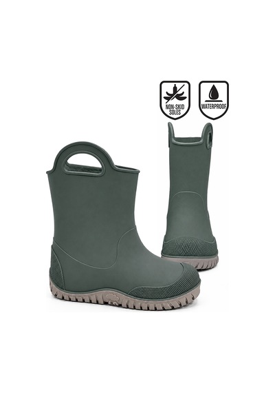 Denokids Erkek Çocuk Haki Renk Su Geçirmez Yağmur Botu (24-33 N)