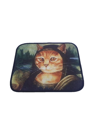 Elekli Desenli Kedi Tuvalet Önü Paspası 60 X 45 Cm Mona