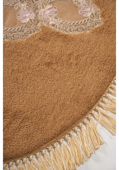 Akasya Saçakli Banyo Takımı 2 Pcs Kahve