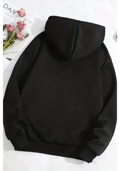 Uyguntarz I'm Not Short Baskılı Unisex Oversize Sweatshirt siyah