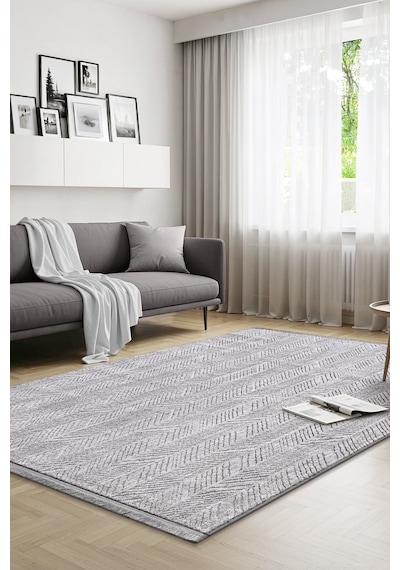 Yalın Modern Dokuma Halı Kaymaz Tabanlı Yıkanabilir Salon Ve Oturma Odası Halısı 5577 Krem Gri Gri