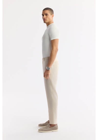 Avva Erkek Bej Yandan Cepli Beli Lastikli Soft Touch Comfort Slim Fit Pantolon A51y3217