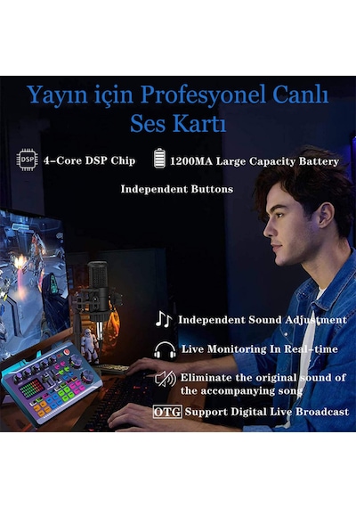 Profesyonel Podcast Mikrofon Ve Ses Katı Seti Stüdyo Yayıncı Condenser Tiktok Youtube Dj Ekipmanı