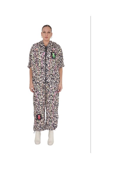 Kadın Büyük Beden Leopar Oversize İkili Kışlık Takım Çok Renkli