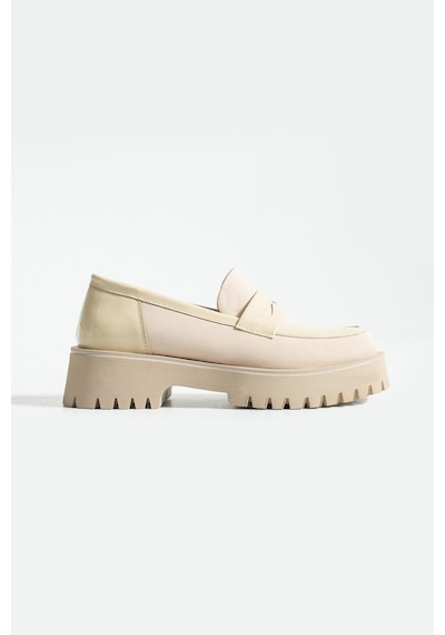 Kadın Yüksek Taban Günlük Loafer Vela - Bej Bej