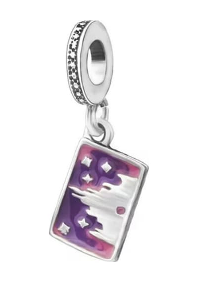 Nur Silver Sallantılı Postcard Gümüş Charm Nur-bl12409