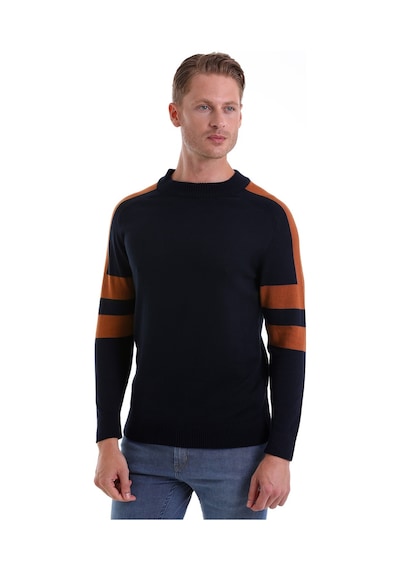 Hatemoğlu Lacivert Comfort Fit Düz Pamuklu Yarım Balıkçı Yaka Casual Triko Lacivert