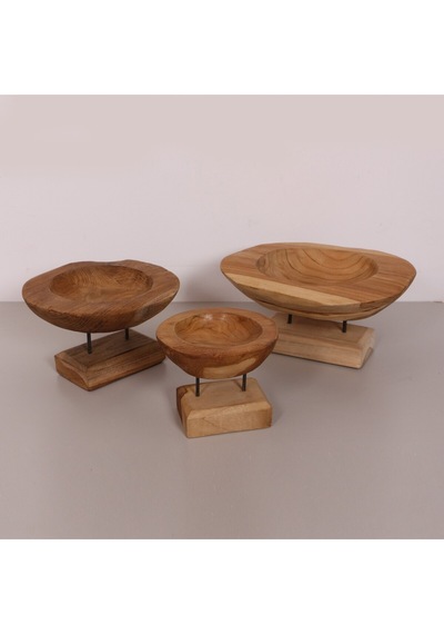 Carvıng - Teak Ağacından Oyma Masa Üstü Dekor 30x18 Cm