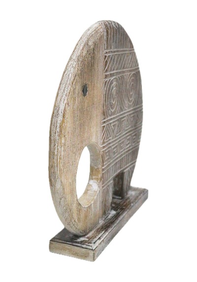 Ahşap Dekoratif Soyut Fil 40cm Fil Biblo